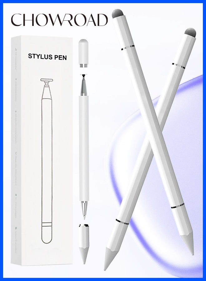CHOWROAD 3 In 1 Design Sensitive Stylus Stylus for I-Pad,pencil I-pad，Magnetic stylus，smart pen for android，Universal Stylus Pens Touch Screens for Apple/iPhone/iPad pro/Mini/Air/Android/Microsoft/Samsung Galaxy PC Tablets /honor pencil/ All  Touch Screens tip interactive pen- (White) - Image 1